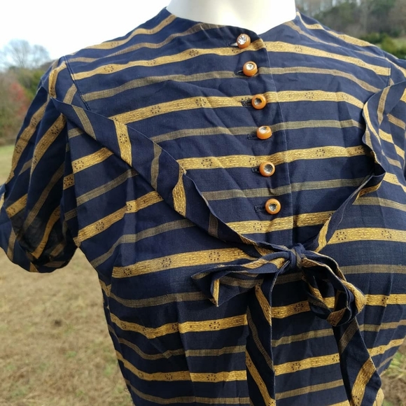 1940's Mindy Ross Fit Flare Dress XS 2 4 - Picture 3 of 8